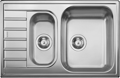 Кухонная мойка Blanco Livit 6S Compact, с крылом, с декором, нержавеющая сталь 515794