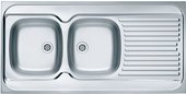 Кухонная мойка Alveus Classic 100, 1200x600, двойная, левая, нержавеющая сталь 1009084