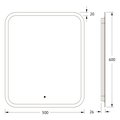 Зеркало с матированием и LED-подсветкой Defesto, 19W, 50x60см, ИК-выключатель, тёплый белый свет DF 3813R