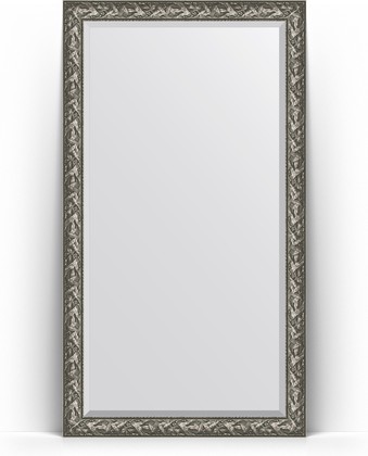 Зеркало Evoform Exclusive Floor 1140x2030 пристенное напольное, с фацетом, в багетной раме 99мм, византия серебро BY 6165