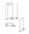 Поручень настенный Aquatek 620x230, откидной, хром POR-0000003