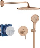 Набор для душа скрытого монтажа Grohe Essence Rainshower Mono 310, смеситель, верхний и ручной душ, тёплый закат матовый 25287DL0