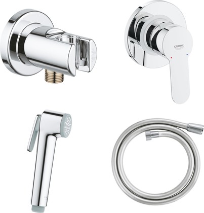 Смеситель с гигиеническим душем Grohe BauEdge встраиваемый, хром 129188