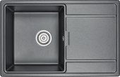 Кухонная мойка Granula 7804, 780x500, накладная, с крылом, кварц, Шварц (чёрный металлик) 7804, ШВАРЦ
