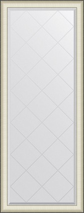 Зеркало Evoform Exclusive-G Floor 79x200, напольное, с гравировкой, в багетной раме, белая кожа с хромом 78мм BY 6393