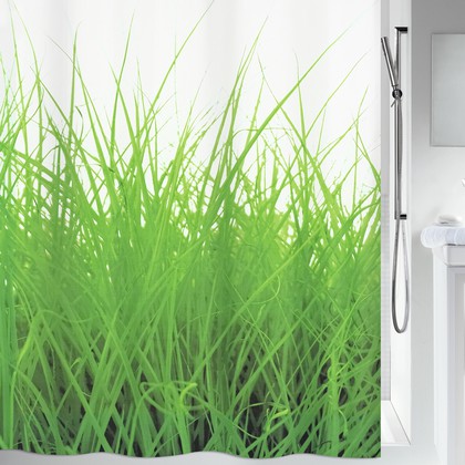 Штора для ванной Spirella Grass, 180x200см, текстиль, зелёный 1016404