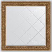 Зеркало Evoform Exclusive-G 1090x1090 с гравировкой, в багетной раме 101мм, вензель бронзовый BY 4464