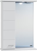 Зеркальный шкаф Санта Омега 500x760x155, со светильником, белый 107001