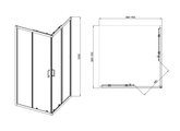 Душевой уголок Aquatek 900x900 квадратный, двери раздвижные, прозрачное стекло 6мм, хром AQ.KV.090.1CH