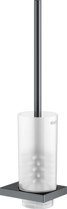 Туалетный гарнитур Keuco Edition 11, настенный, с хрустальной матовой колбой, чёрный хром шлифованный 11164 139000