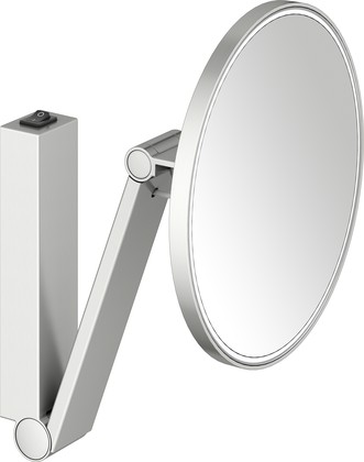 Косметическое зеркало Keuco iLook_move, с подсветкой, круглое, c выключателем, нержавеющая сталь 17612 079004