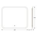 Зеркало с матированием и LED-подсветкой Defesto, 19W, 60x50см, ИК-выключатель, тёплый белый свет DF 3813RH