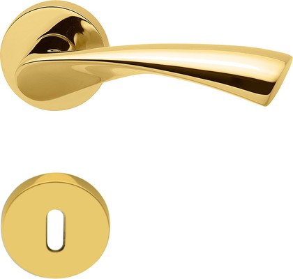 Ручка дверная Colombo Flessa, d50, с накладкой классик, цирконий золото CB51R zirconium gold