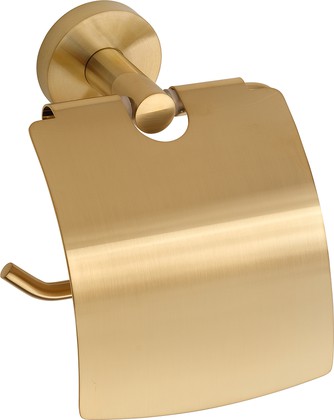 Держатель туалетной бумаги Bemeta Sablo, с крышкой, матовое золото 160112010