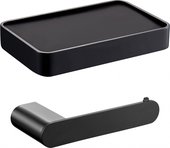 Держатель для туалетной бумаги с полкой Wonzon & Woghand Carbon, чёрный матовый WW-7726