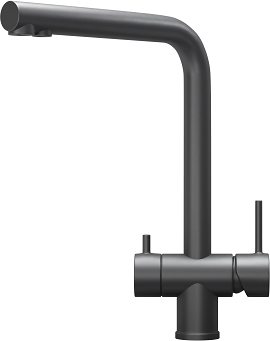 Смеситель кухонный Granula Kitchen Space KS-7011, с подключением к фильтру для питьевой воды, Графит матовый 7011, ГРАФИТ МАТОВЫЙ
