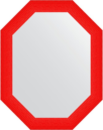 Зеркало Evoform Polygon 760x960 в багетной раме 89мм, красная волна BY 7300