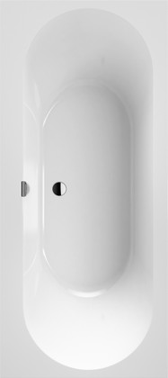Ванна квариловая Villeroy & Boch Oberon 2.0 180x80см с ножками, слив/перелив, белая UBQ180OBR2DV-01