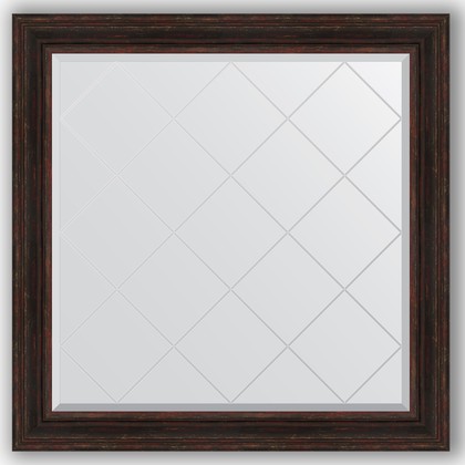 Зеркало Evoform Exclusive-G 1090x1090 с гравировкой, в багетной раме 99мм, тёмный прованс BY 4463