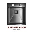 Кухонная мойка Omoikiri Akisame 41-GM без крыла, вороненая сталь 4993094