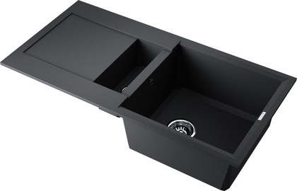 Кухонная мойка Omoikiri Sakaime 86-2-BL с крылом, Tetogranit, чёрный 4993117