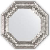 Зеркало Evoform Octagon 566x566 в багетной раме 90мм, волна хром BY 3808