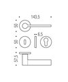 Ручка дверная Colombo Tool, d50, с ключевиной для англ.замка с узкой накладкой, хром матовый MD11RF cromat