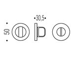 Накладка-стопор Colombo Rosetta, d50, комплект, хром матовый FF19 BZG cromat