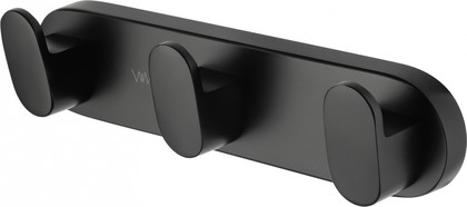 Вешалка с 3 крючками для ванной Wonzon & Woghand Carbon, чёрный матовый WW-7735