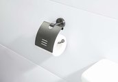 Держатель туалетной бумаги Aquatek Бетта с крышкой, оружейная сталь AQ4609BGM