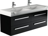 Тумба подвесная с двойной раковиной, 4 ящика без подсветки 130x52x56см Verona Lusso LS103 00