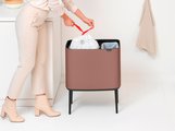 Мусорный бак Brabantia Bo Touch Bin 11+23л, двухсекционный, светло-коричневый 234064