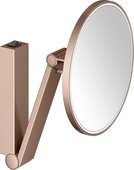 Косметическое зеркало Keuco iLook_move, с подсветкой, круглое, c выключателем, увеличение х5, красное золото шлифованное 17612 299004