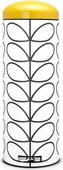 Мусорный бак 20л, белый с рисунком и жёлтой крышкой Brabantia RETRO SLIM Orla Kiely 106781