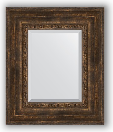 Зеркало Evoform Exclusive 520x620 с фацетом, в багетной раме 120мм, состаренное дерево с орнаментом BY 3378