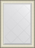 Зеркало Evoform Exclusive-G 74x102, с гравировкой, в багетной раме, белая кожа с хромом 78мм BY 4569