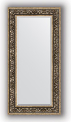 Зеркало Evoform Exclusive 590x1190 с фацетом, в багетной раме 101мм, вензель серебряный BY 3501