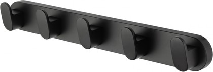 Вешалка с 5 крючками для ванной Wonzon & Woghand Carbon, чёрный матовый WW-7755