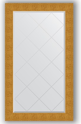 Зеркало Evoform Exclusive-G 760x1310 с гравировкой, в багетной раме 90мм, чеканка золотая BY 4237