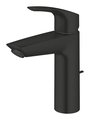 Смеситель для раковины Grohe Eurosmart M-Size, рычажный донный клапан, Matt Black матовый чёрный 233222433