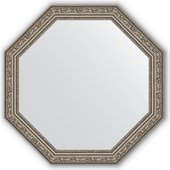 Зеркало Evoform Octagon 604x604 в багетной раме 57мм, виньетка состаренное серебро BY 3692