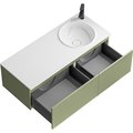 Тумба с умывальником Aqwella Боско Casso 1200 R/L, с двумя ящиками, фасад волна, шалфей зеленый BOS0112SH+BOS07VOL67SH+BOS07VOL52SH+CAS.12.04.R/L