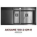 Кухонная мойка Omoikiri Akisame 100-2-GM-R, чаша справа, вороненая сталь 4993104