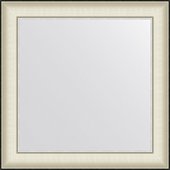 Зеркало Evoform Definite 68x68, в багетной раме, белая кожа с хромом 78мм BY 7629