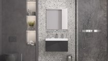 Тумба с раковиной Velvex Edge 700-0-1 (9696) навесная, графит tp.EDG.9696.70.1Y графит + 9696-70