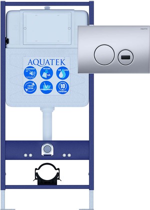 Инсталляция для подвесного унитаза Aquatek Standart Sensor с сенсорным управлением + звукоизоляционная прокладка + панель смыва INSE-0000001.36