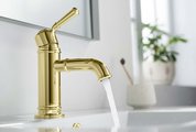 Смеситель для раковины Aquatek Классик 72, без донного клапана, полированное золото AQ1510PG