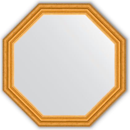 Зеркало Evoform Octagon 726x726 в багетной раме 67мм, состаренное золото BY 3735