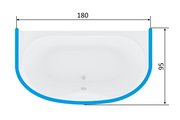 Карниз для ванны П-образный 1800x950 для ванны Мелисса KARN-0000016