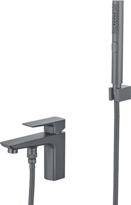 Смеситель на борт ванны Aquatek Вега, врезной, на 1 отв., оружейная сталь AQ1044BGM